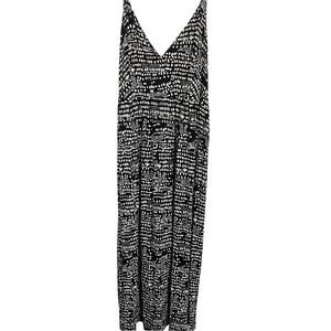 Ellos Black & White Strappy Maxi Dress Womens 22 Beachy Casual Stretch Summer